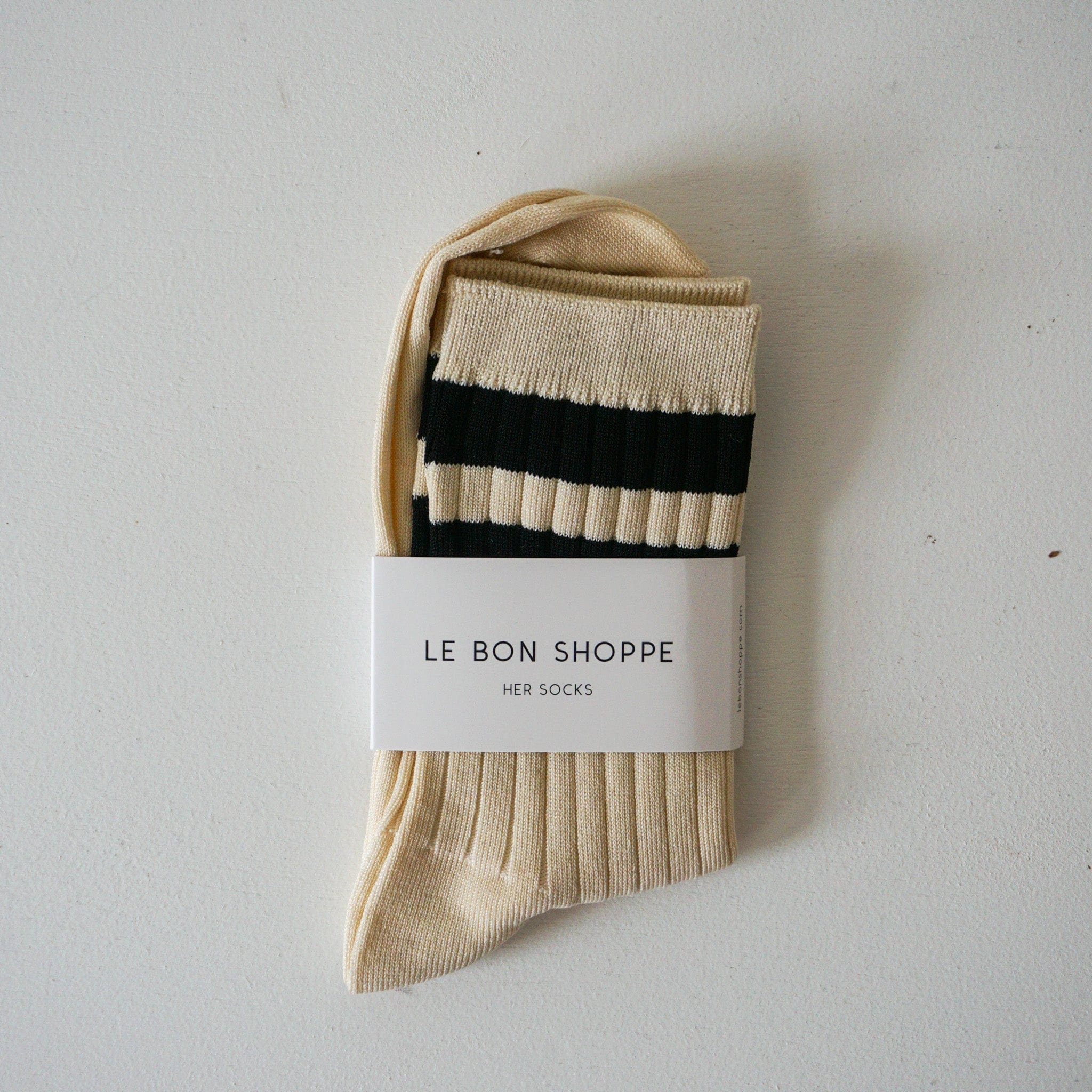 Le Bon Shoppe socks Cream Black Le Bon "Her Socks" Varsity