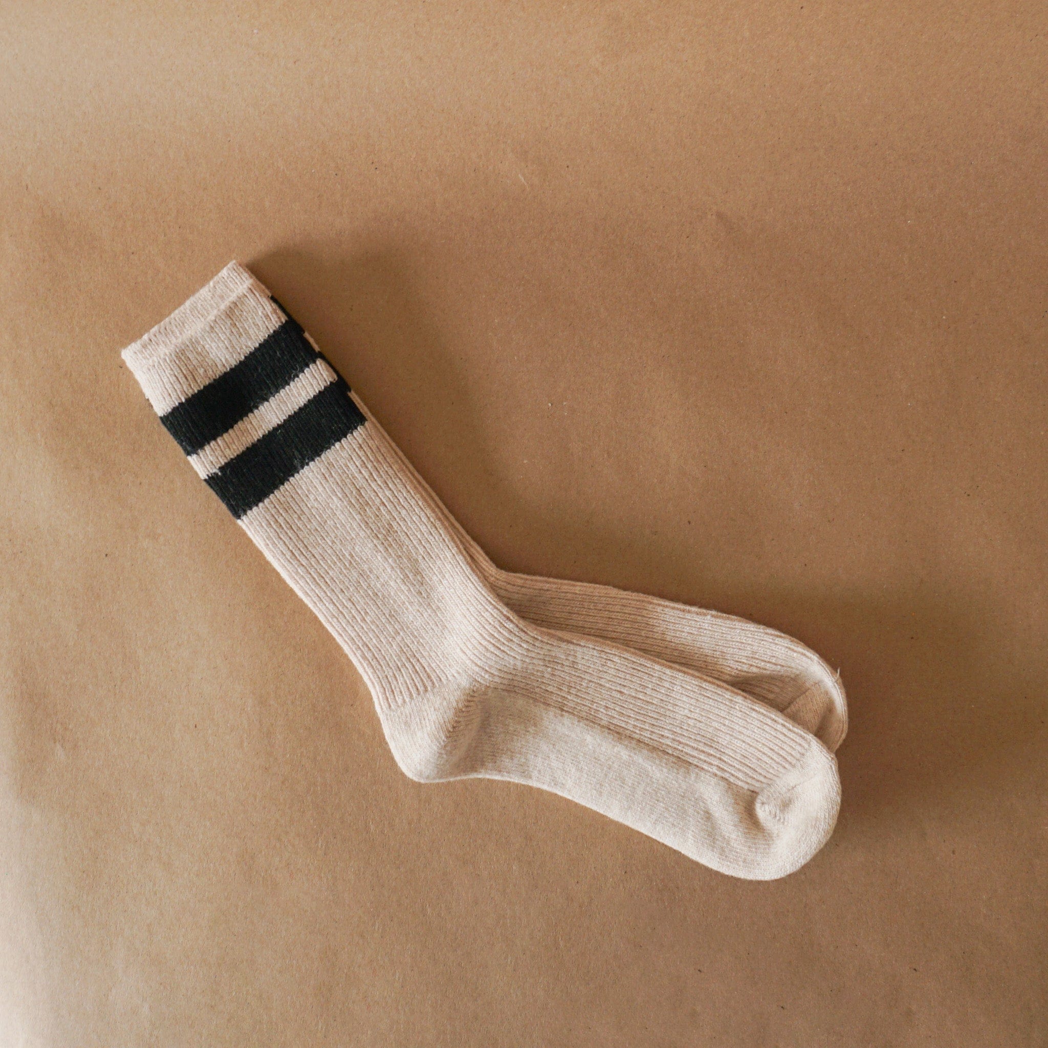 Le Bon Shoppe socks Oatmeal/Black Stripe Le Bon "Grandpa Varsity" Socks
