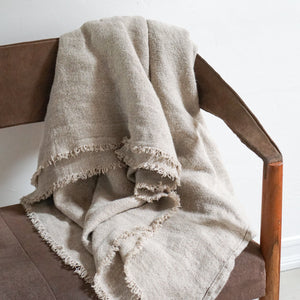 Lissoy Blankets Natural Flax Lin Ancien Throw