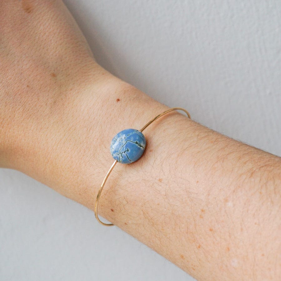 Mary MacGill Bracelets Textured Blue Opal Cuff Bracelet | Mary MacGill
