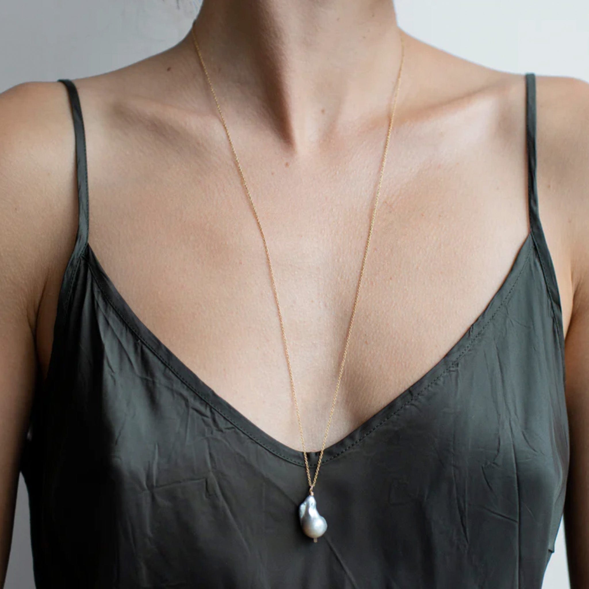 Mary MacGill Necklaces White Baroque Pearl Drop Necklace | Mary MacGill