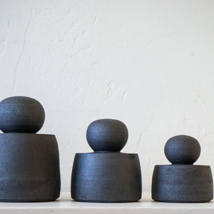 MH Ceramics Decor Stash Jars - Charcoal