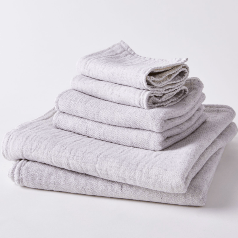 Morihata Linens, Hand / Silver Grey Double-Sided Towels - Silver Grey in 3 Sizes