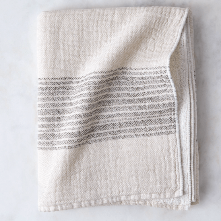 Morihata Linens, Striped / Bath Double-Sided Towels
