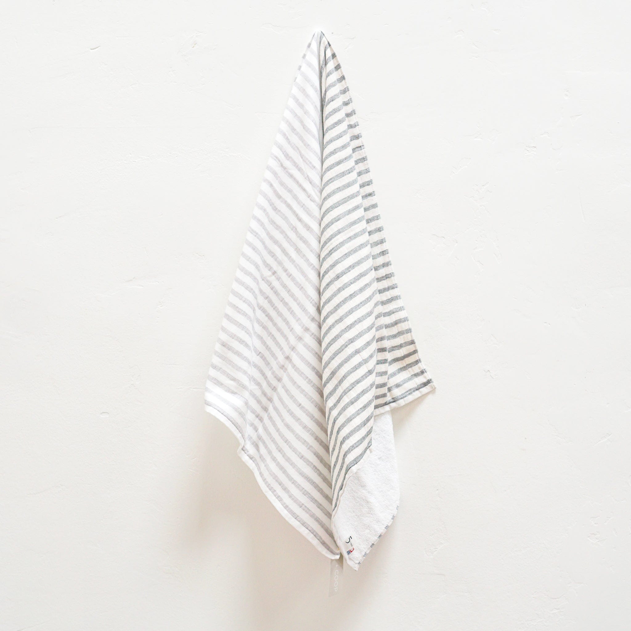 Morihata Towels Black and White Linen Border Towel