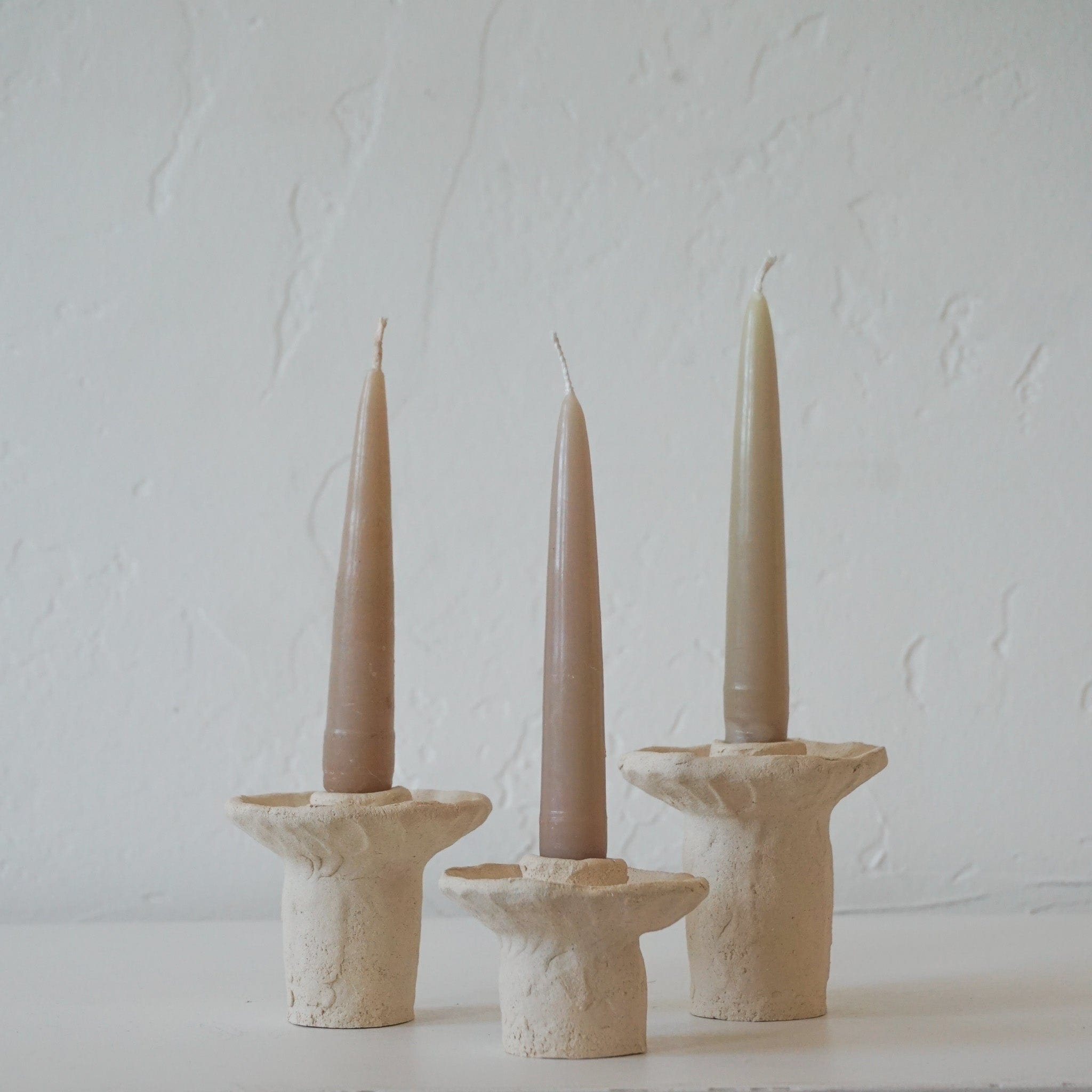 Mugly White Candlestick Holders