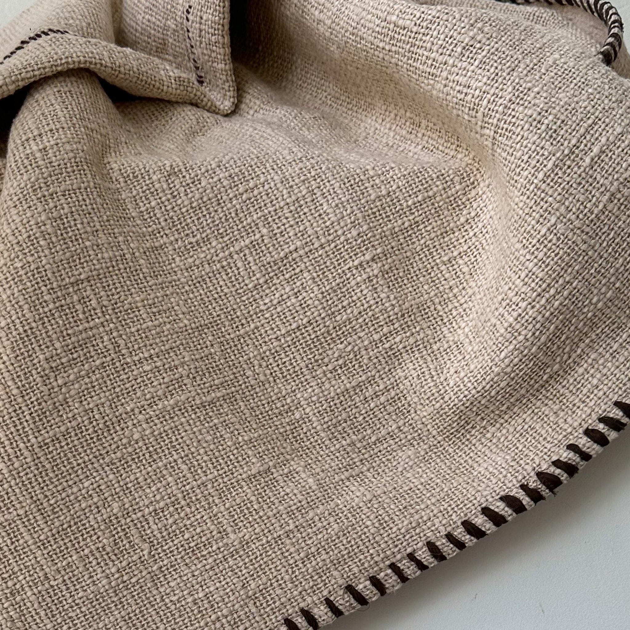 Neem Linens & Bedding Altai Blanket in Burnt Natural 84 x 84 by Neem