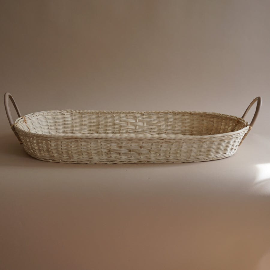 olli ella Baskets Bauy Rattan Flat Oval Basket with Handles | PICKUP ONLY