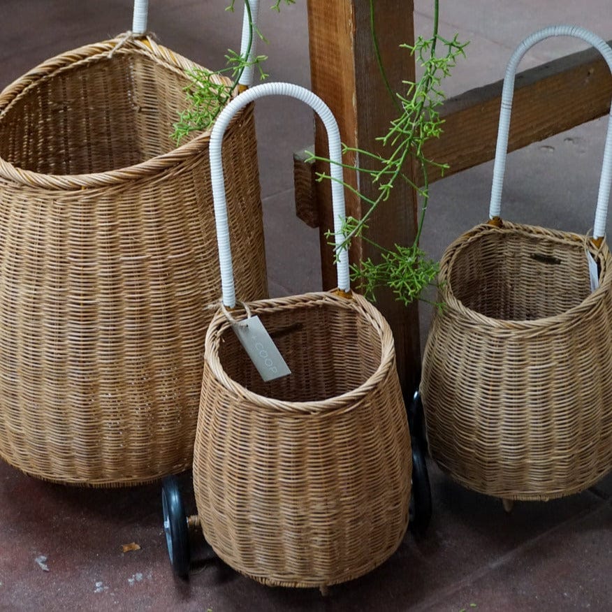 TOLKNING laundry basket on wheels, handmade Willow, 8 gallon - IKEA