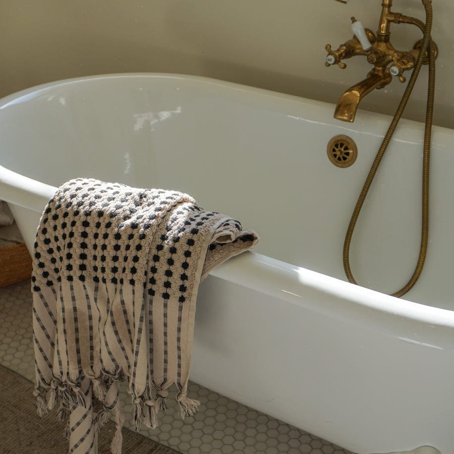 Saardé Towels Chickpea Bath Collection - Clay + Black