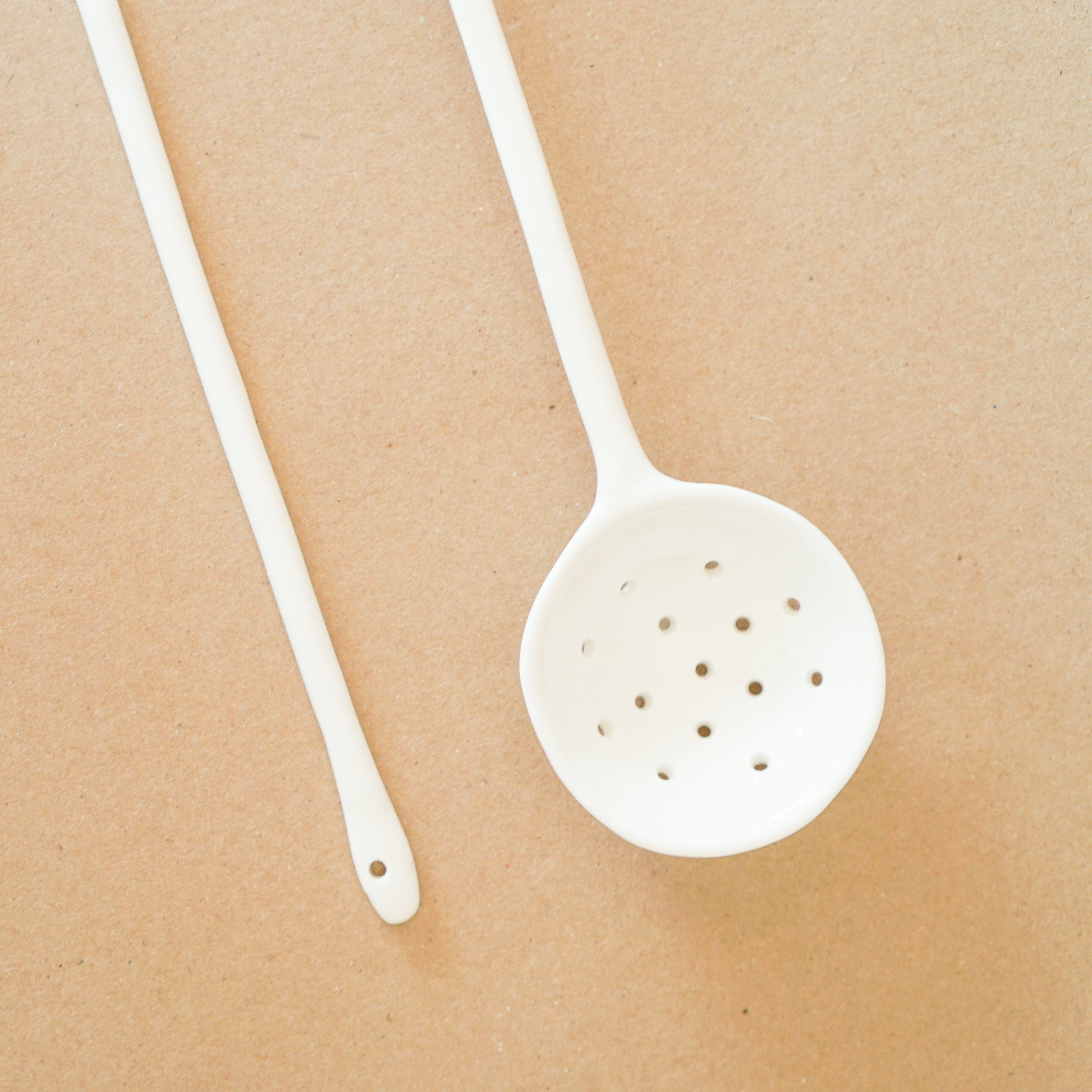 Serax Slotted Spoons Round Porcelain Strainer Spoon