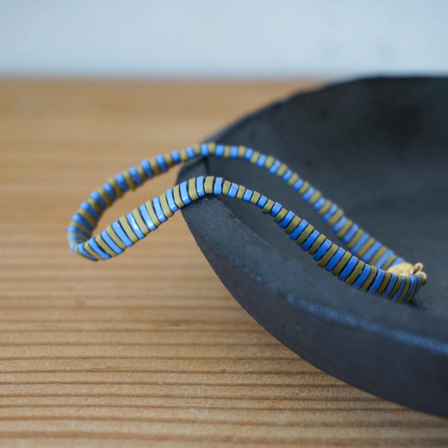 shashi Jewelry Blue/Beige Tilu Beaded Bracelet