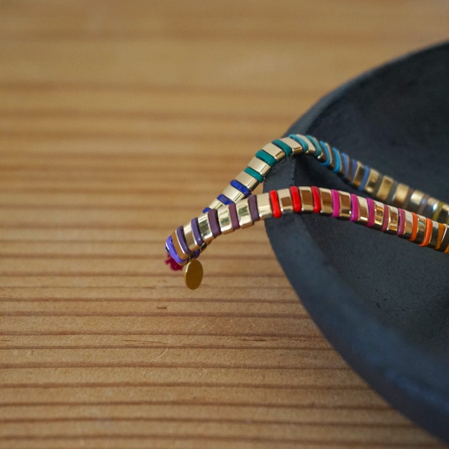 shashi Jewelry Gold w/ Rainbow Accent Tilu Beaded Bracelet