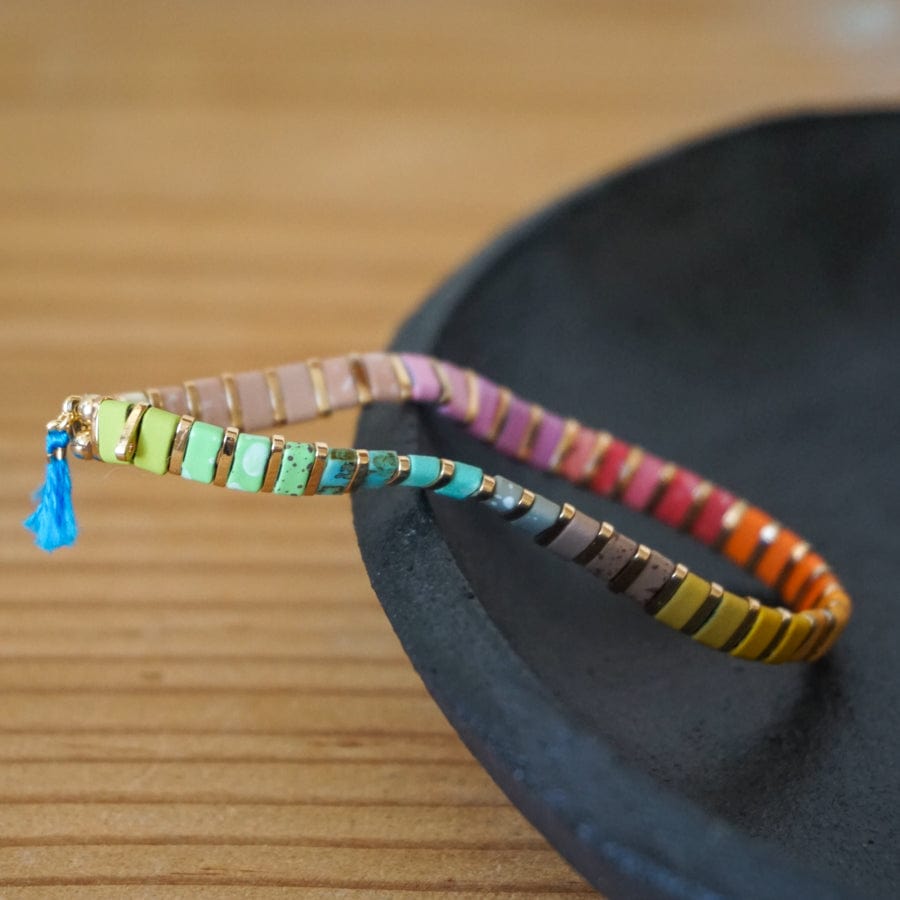 shashi Jewelry Rainbow w/ Gold Accent Tilu Beaded Bracelet