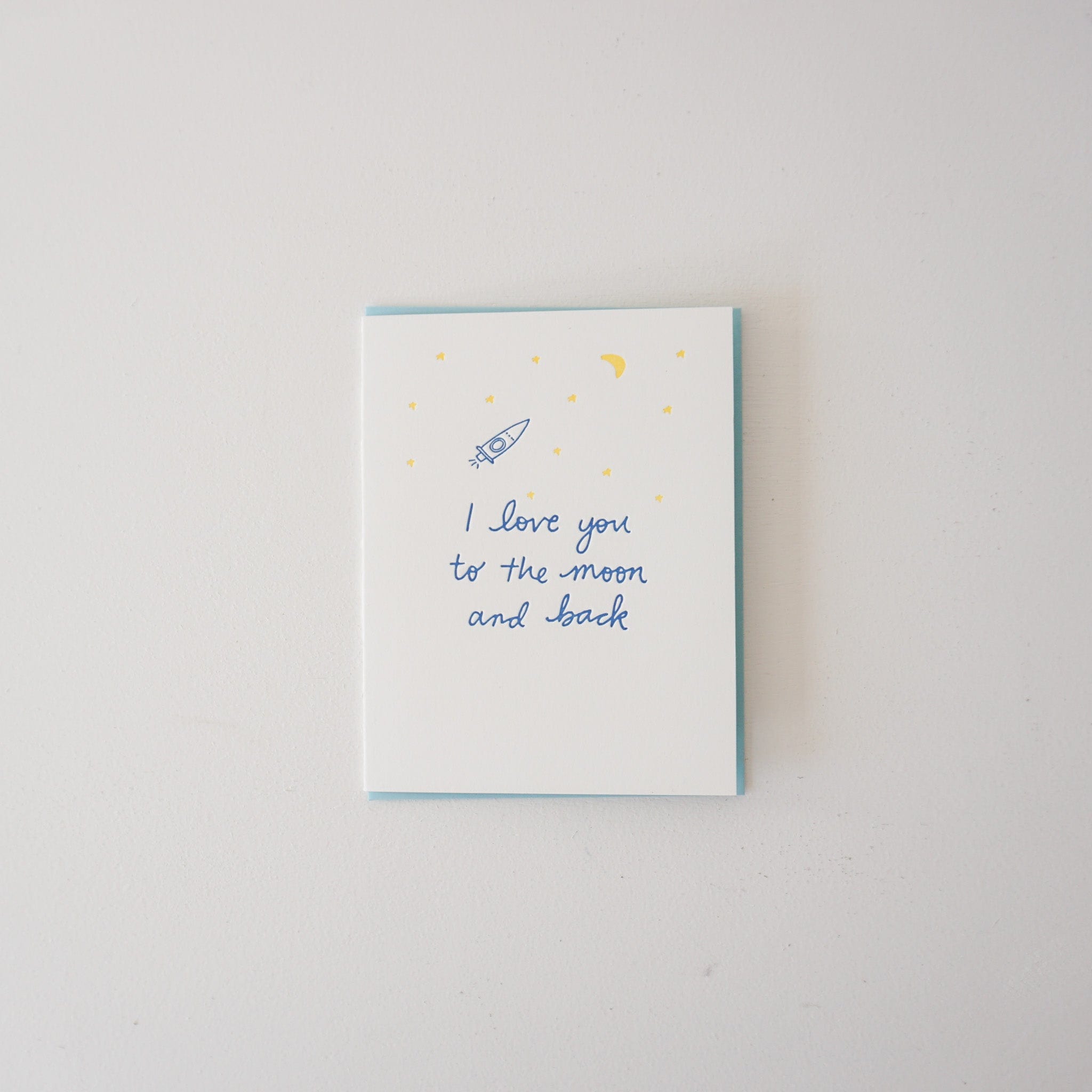 Shorthand Press Stationery I Love You To The Moon Card