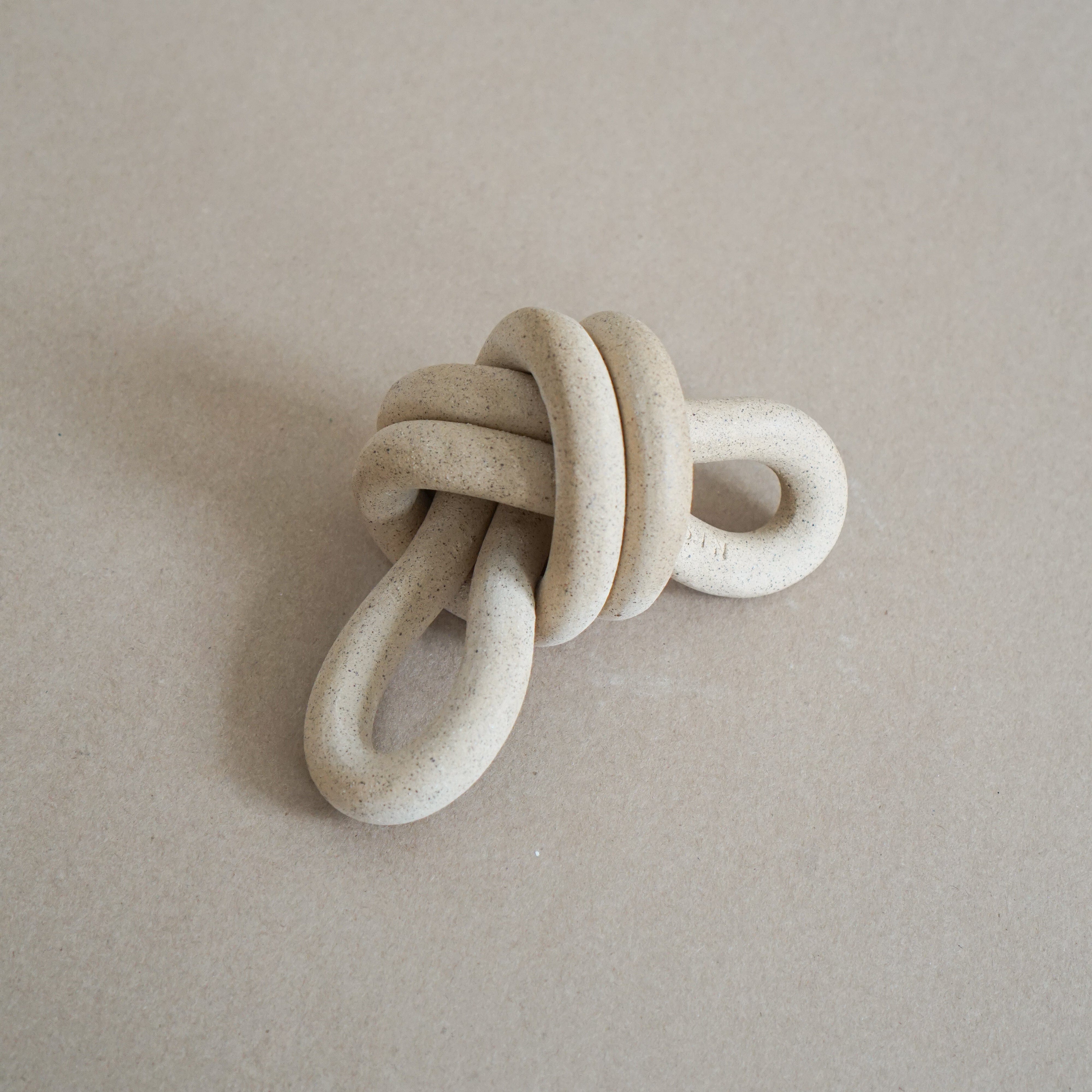SIN Decor Double Loop Ceramic Knot in Stone | Virginia Sin