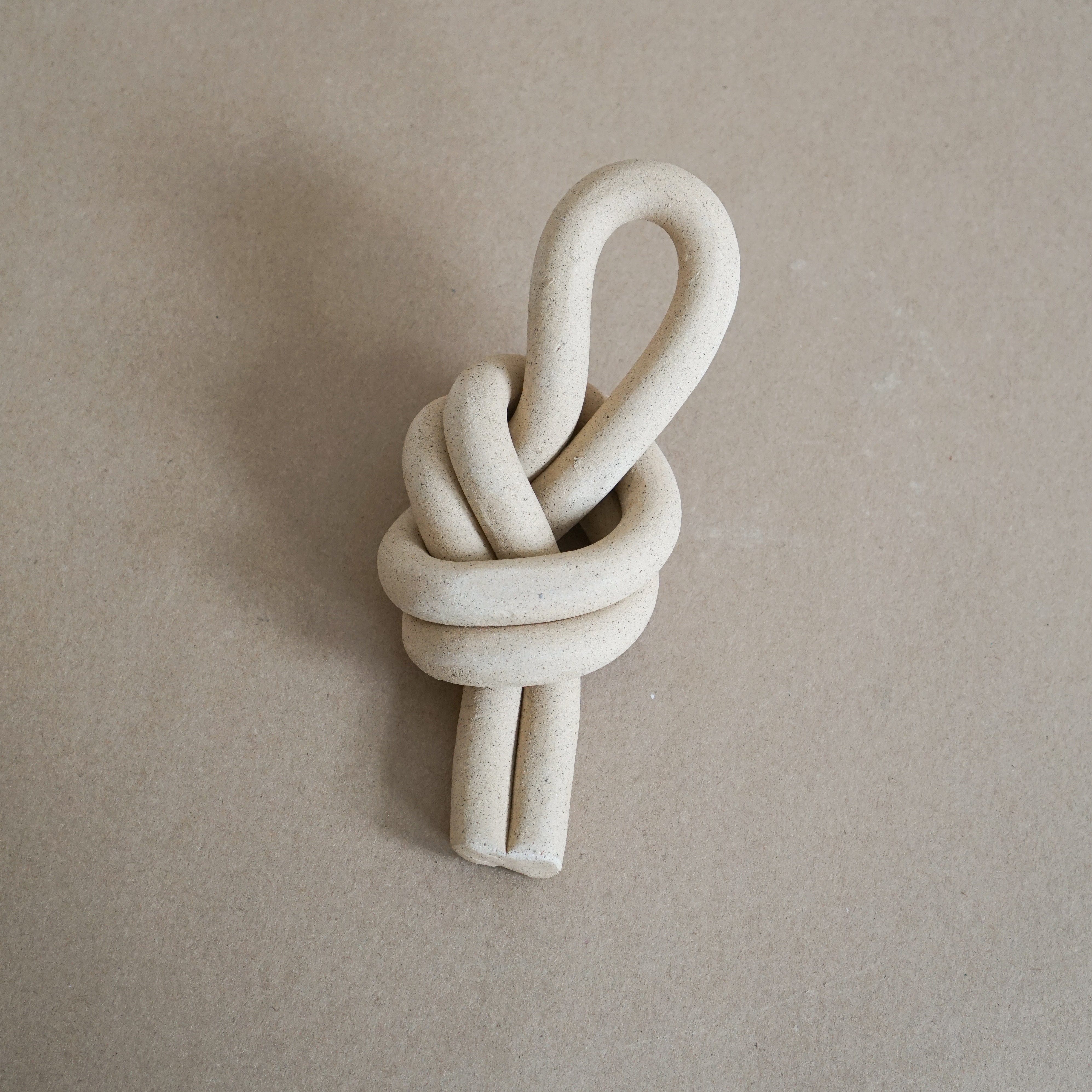 SIN Decor Overhand Ceramic Knot in Stone | Virginia Sin