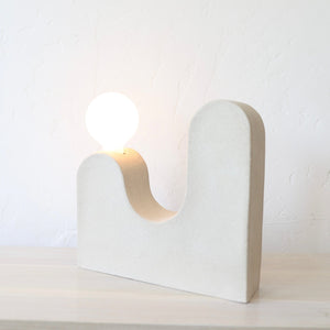 SIN Decor Rolling Hills Ceramic Lamp in Stone | Virginia Sin | CURBSIDE PICKUP ONLY