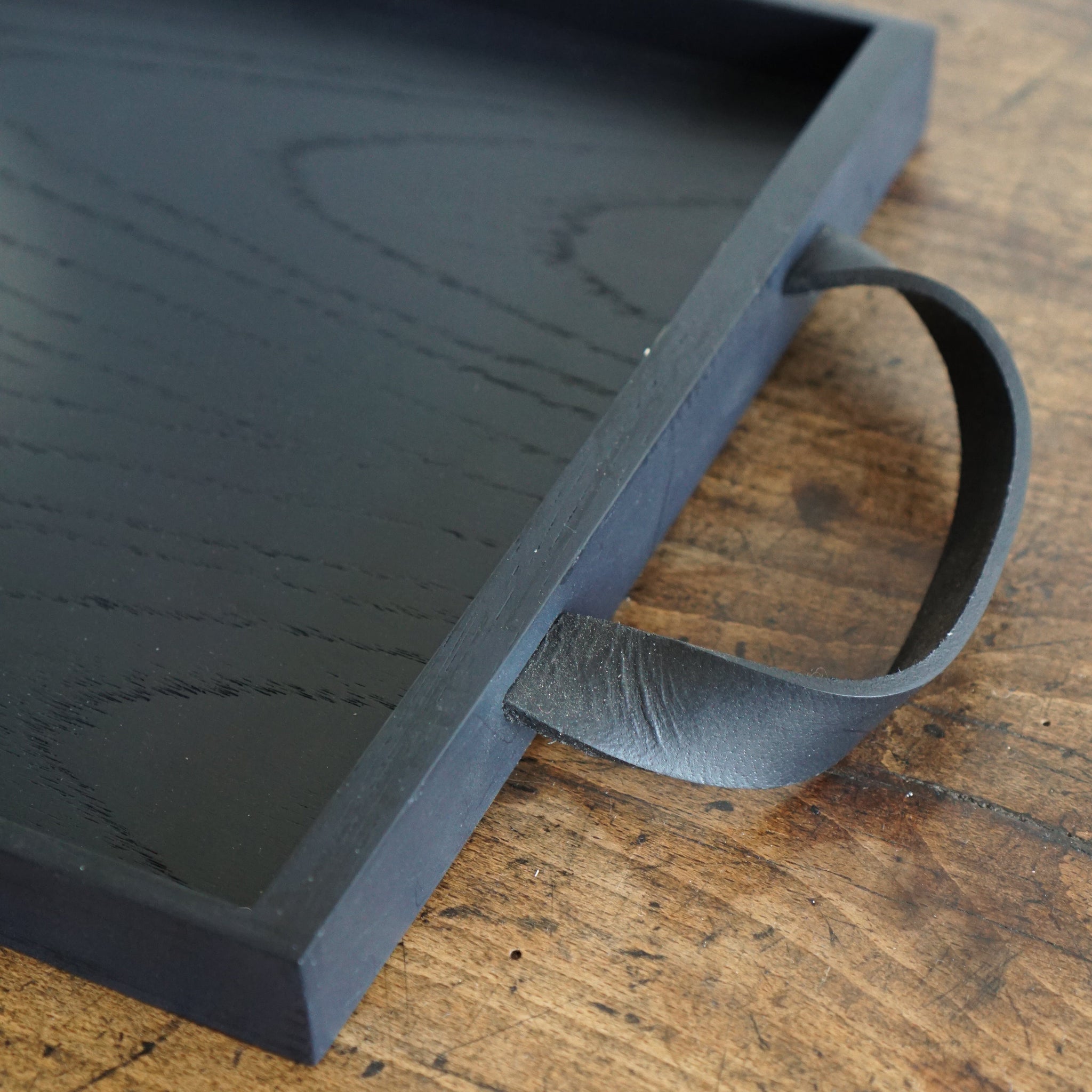 Skagerak Decorative Trays Black Norr Tray w/ Leather Handles - Black