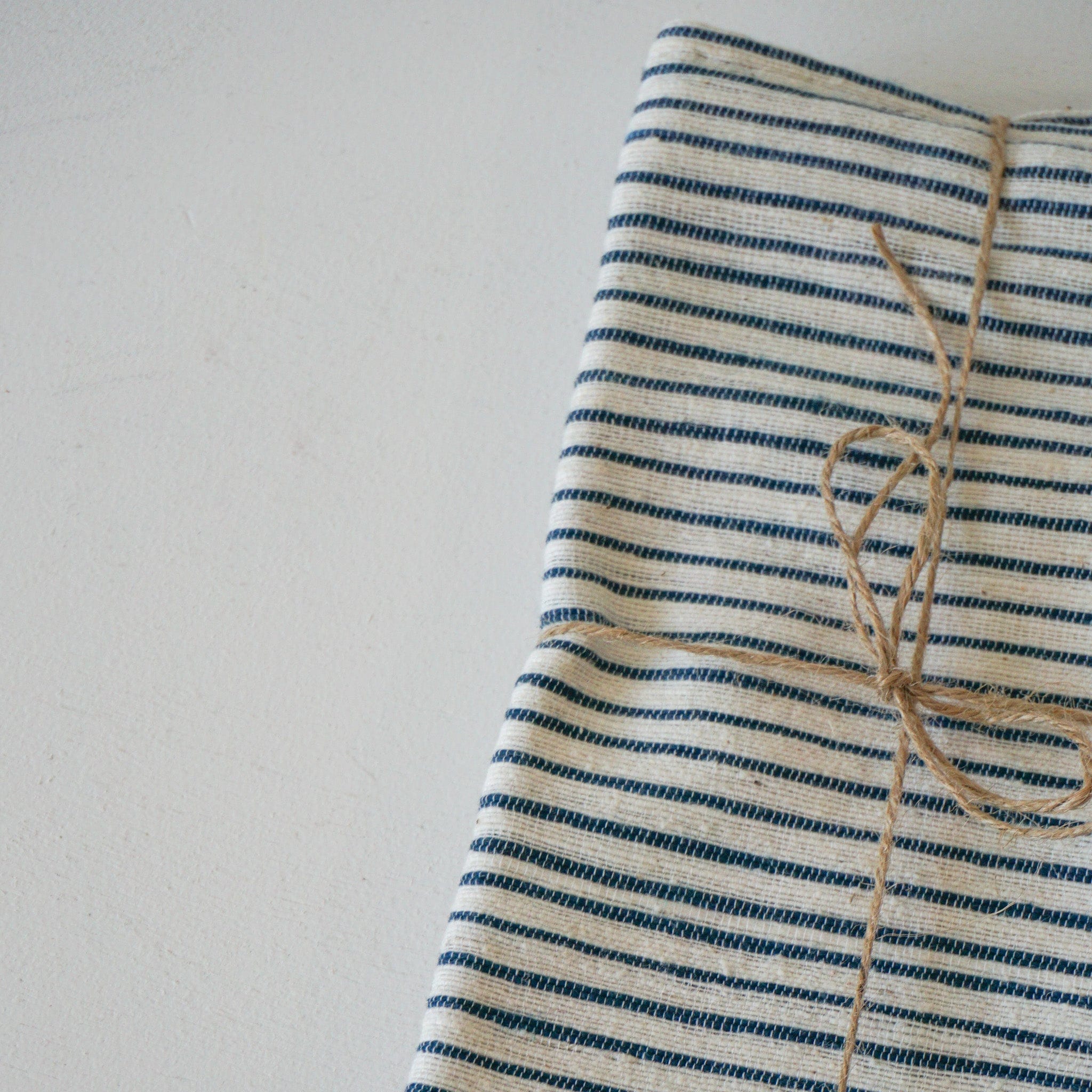 Spirited Cloth Linens Striped Napkins - White with Navy Stripes