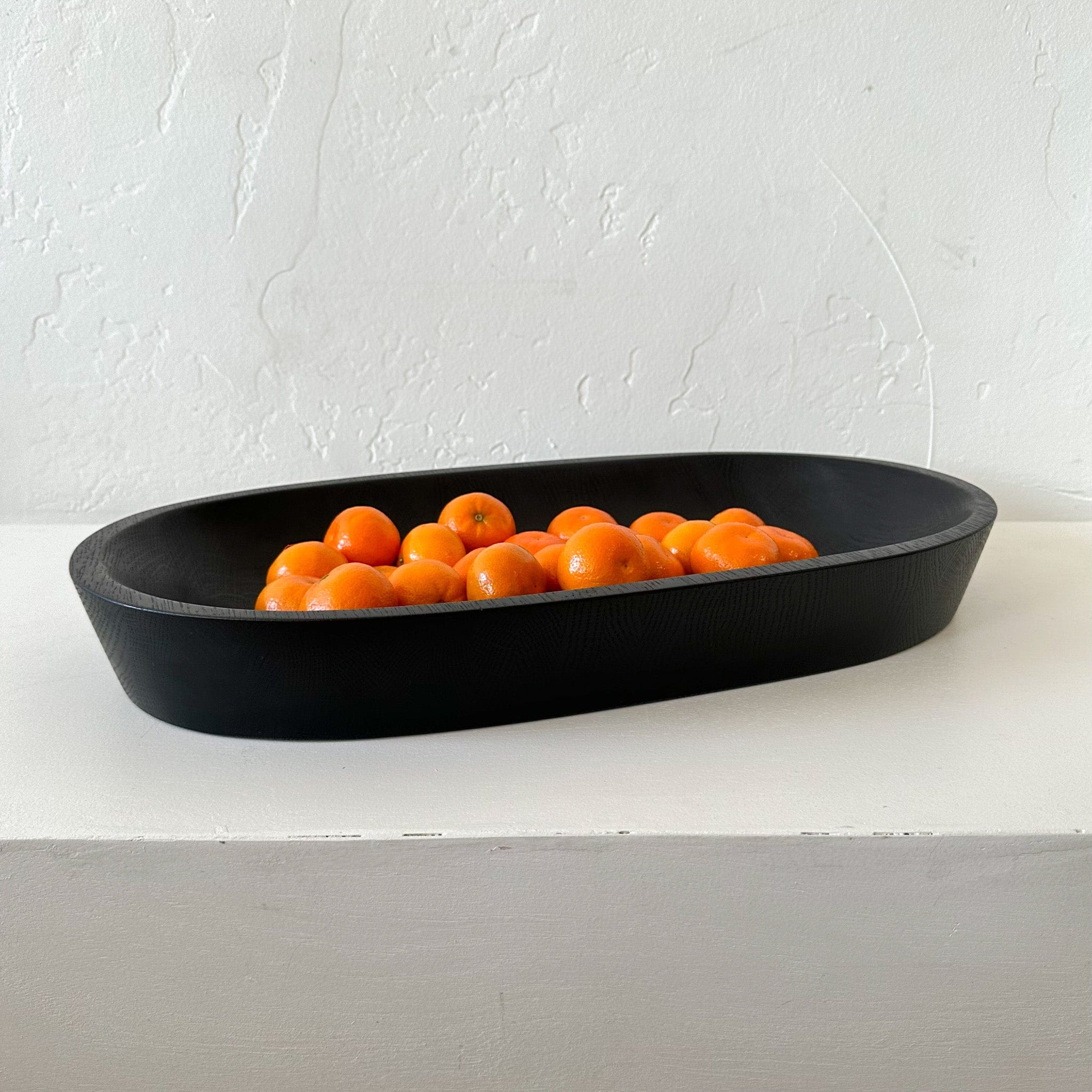 The Wooden Palate Bowls Oval Bowl in Ebonized Oak by Wooden Palate - Large
