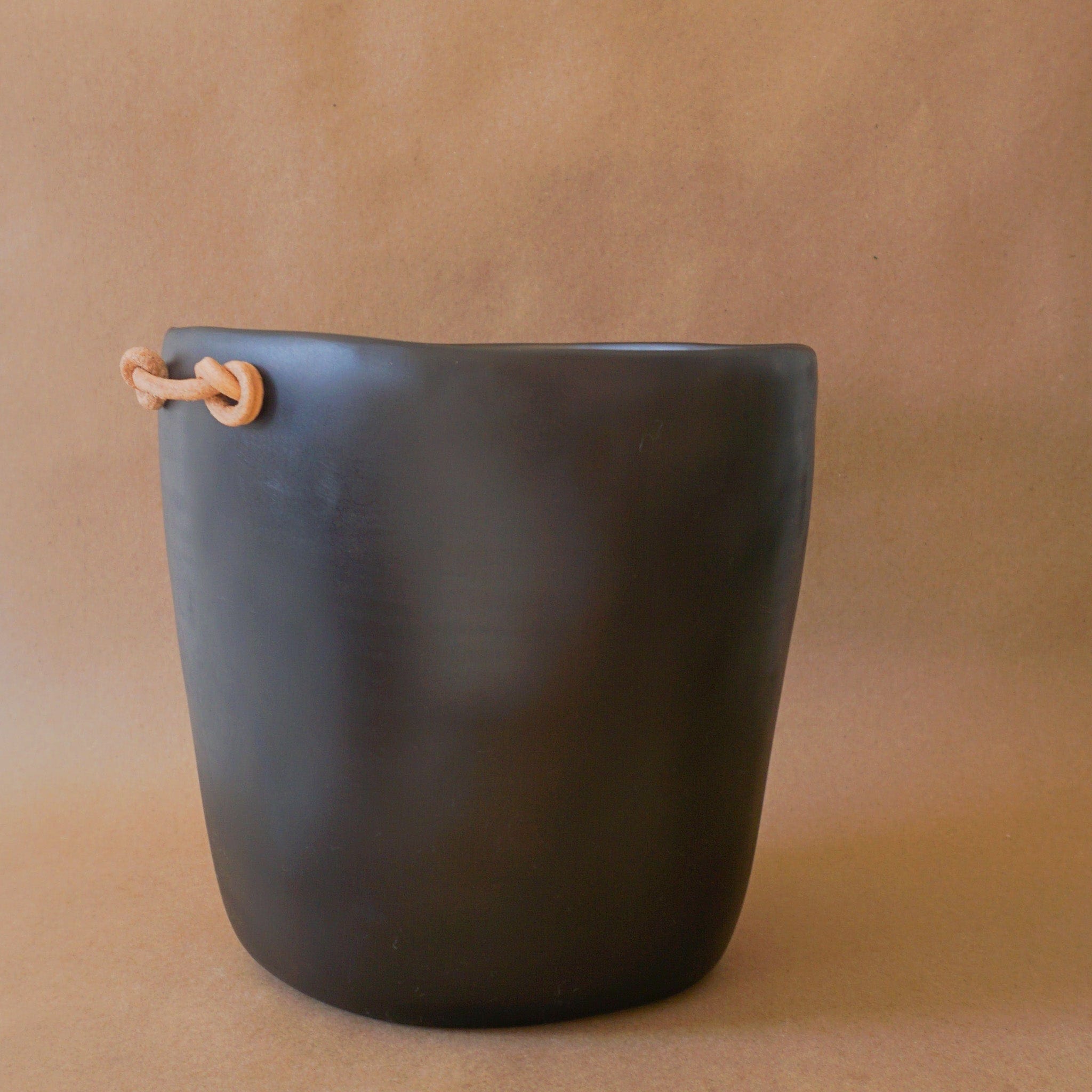 TINA FREY Kitchen Champagne Bucket with Leather Handles by Tina Frey - Smoke