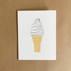 Tiny Hooray Stationery Ice Cream Cone Birthday Card