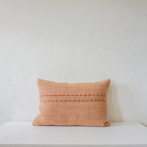 Treko Linens & Bedding Makun Collection: Light Elm + Brick Straps Pillow 24 x 15 by Treko