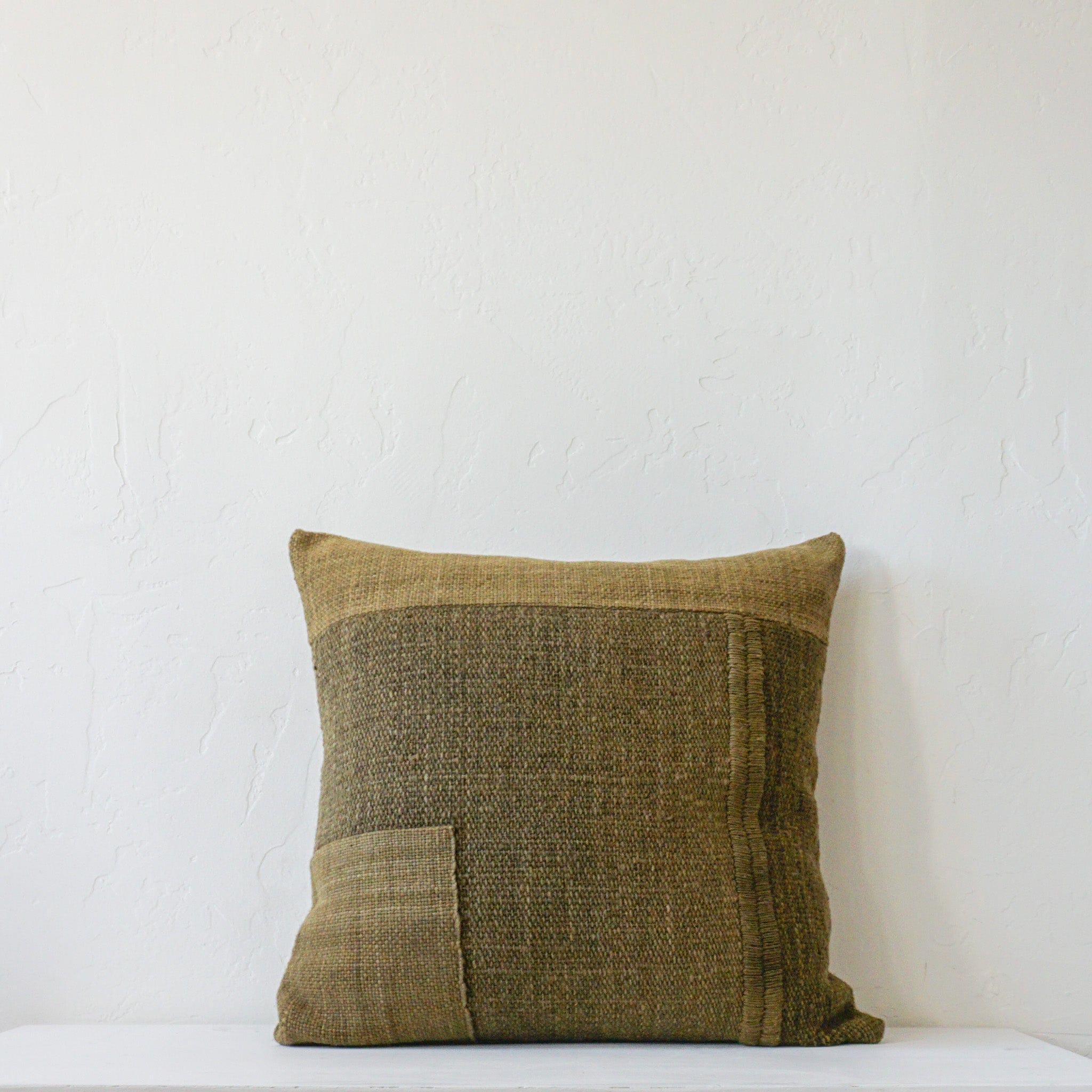 Treko Linens, Decor Pello Green Patchwork Pillow by Treko