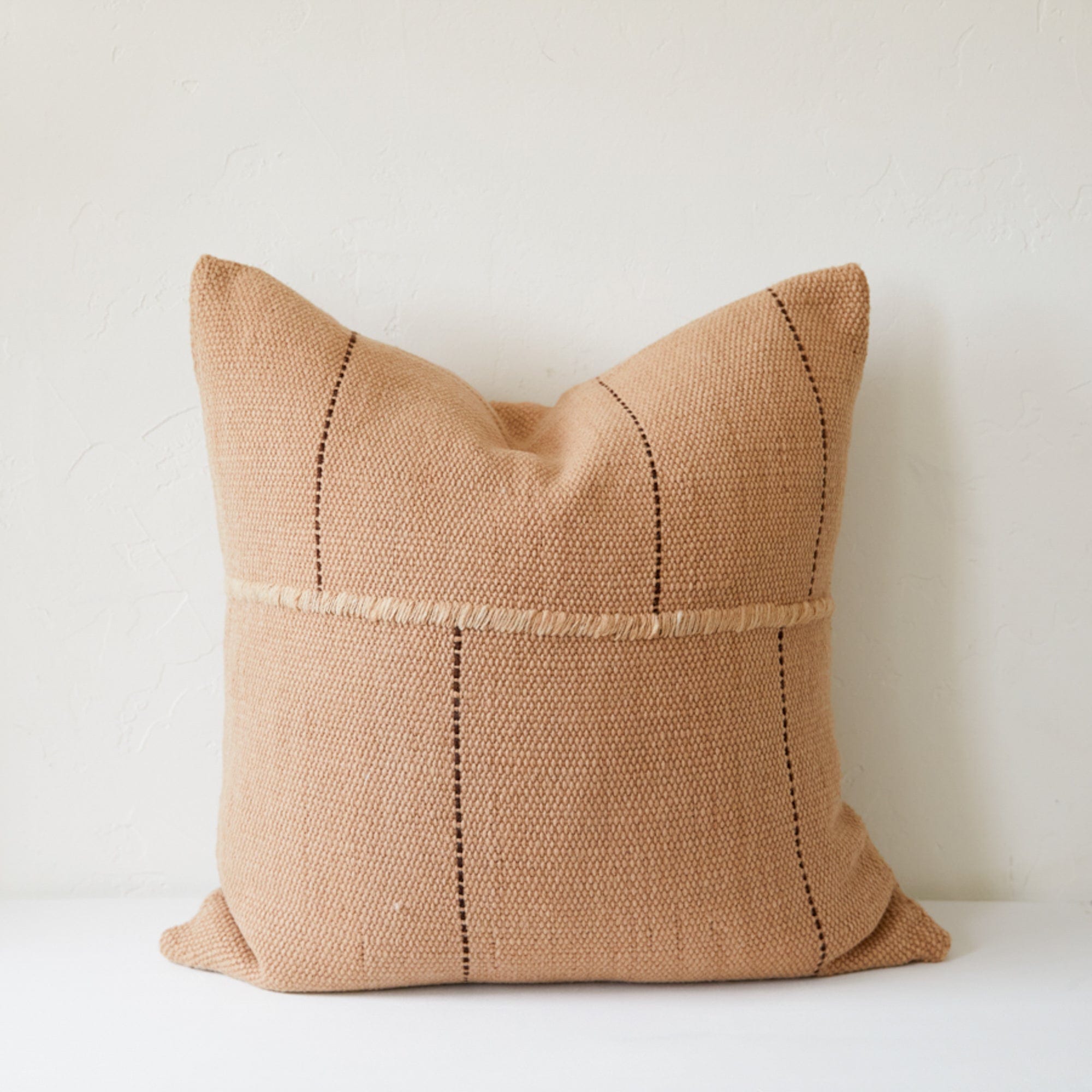 Treko Pillows Brown Stripes Stitch Pillow by Treko
