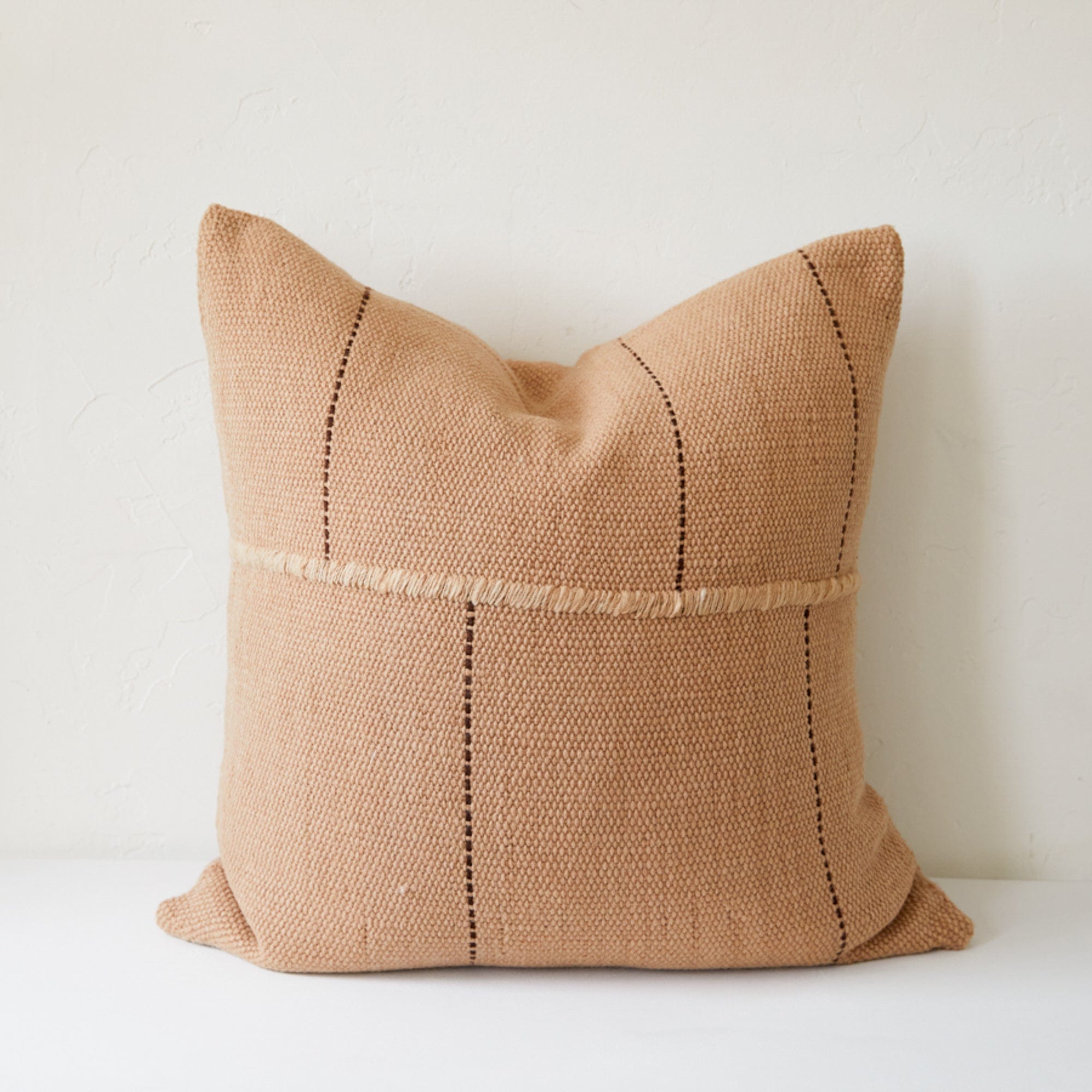 Treko Pillows Brown Stripes Stitch Pillow by Treko