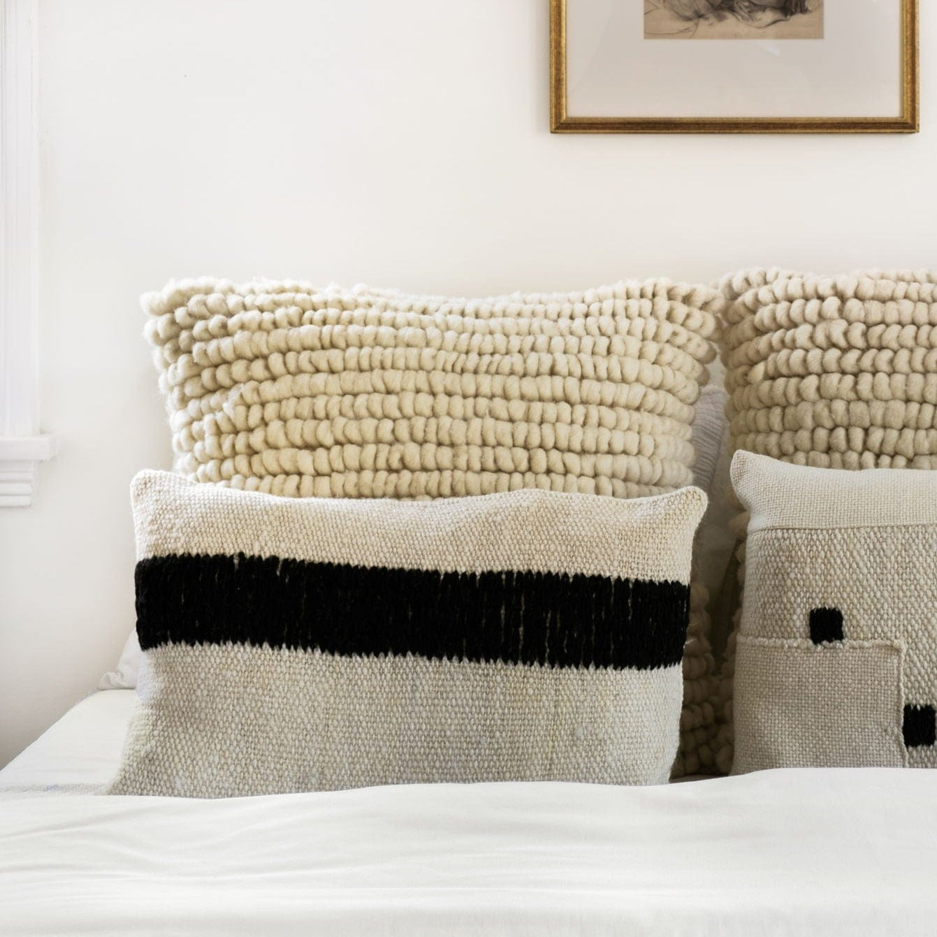 Treko Pillows Makun Collection: Black Lazo Vertical Pillow 24 x 15 by Treko