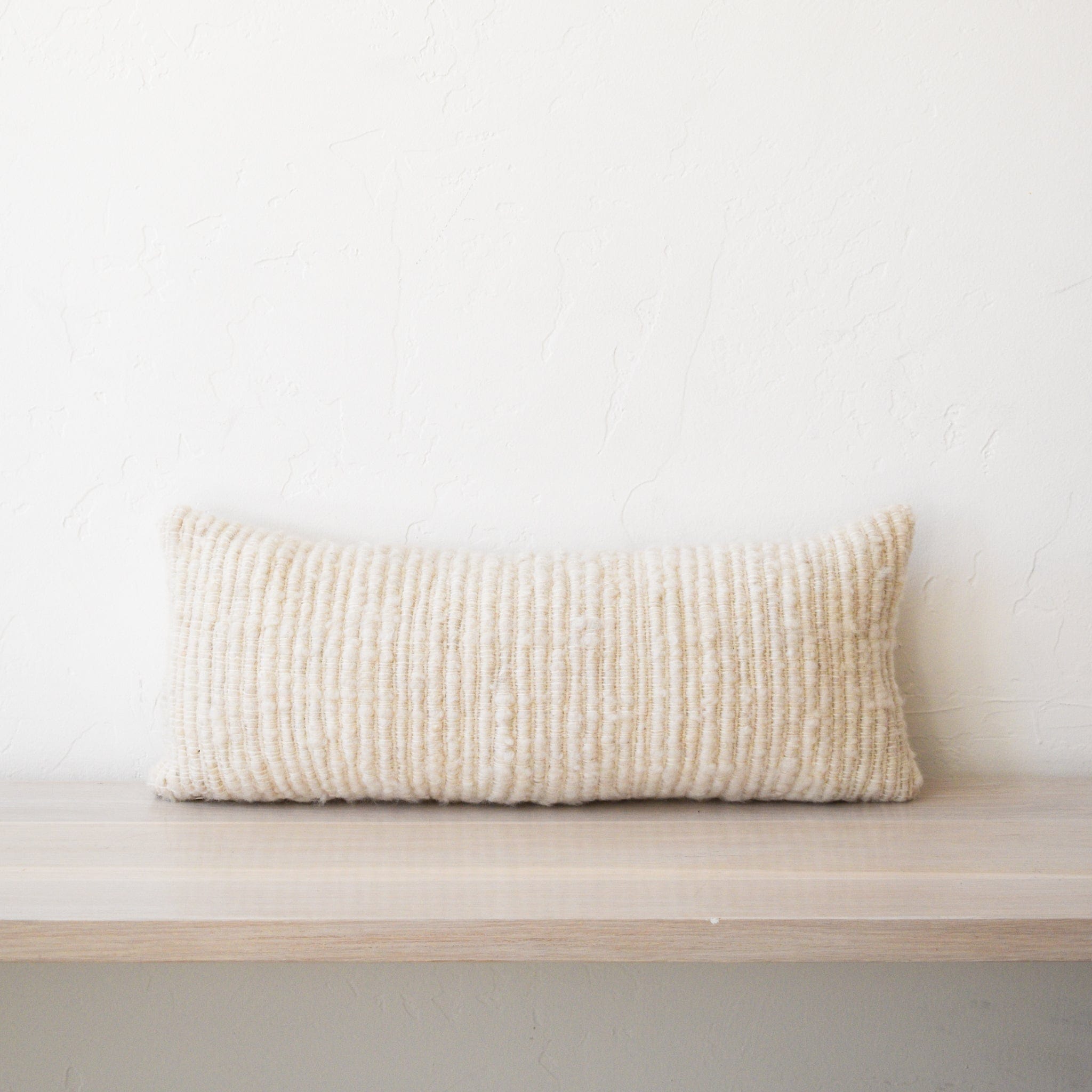 Treko Pillows Makun Collection: Natural Textured Lumbar Pillow 10 x 25 by Treko