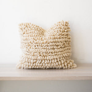 Treko Pillows Makun Collection: Natural White Looped Pillow 26 x 26 by Treko