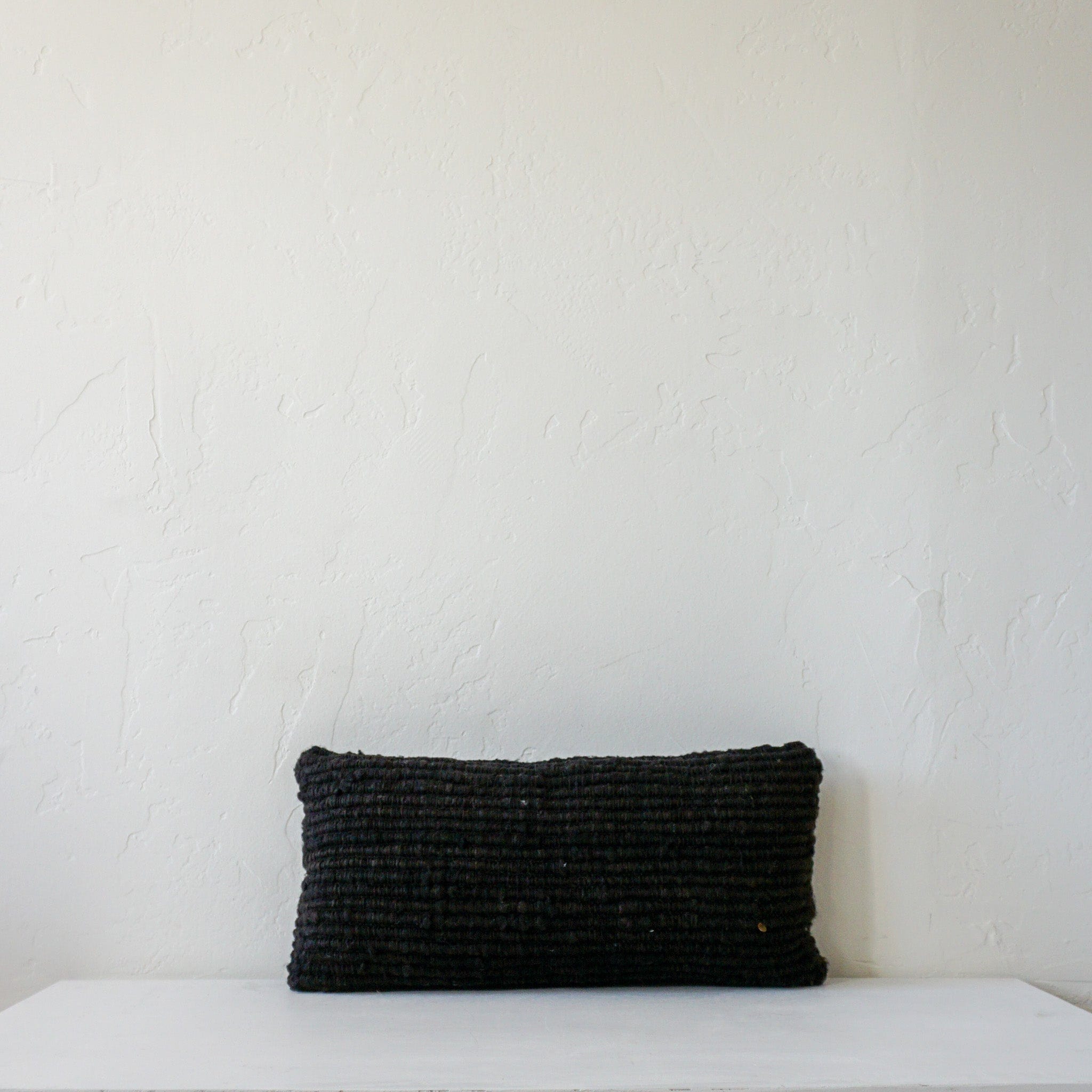 Treko Pillows Makun Collection: Textured Lumbar Pillow in Black 10 x 25 by Treko