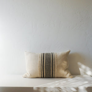 Treko Pillows Makun Collection: White + Black Lazo Pillow 24 x 15 by Treko